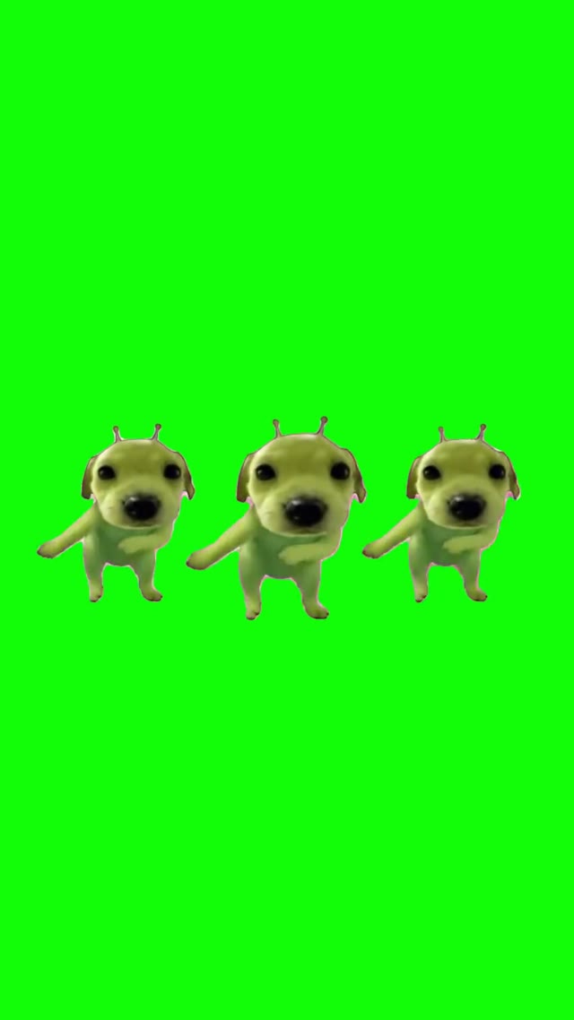 Alien puppies dance  green screen