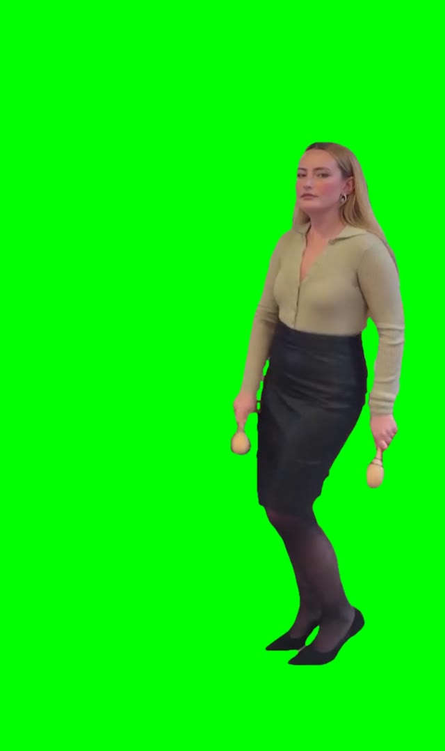 Amelia dancing  green screen