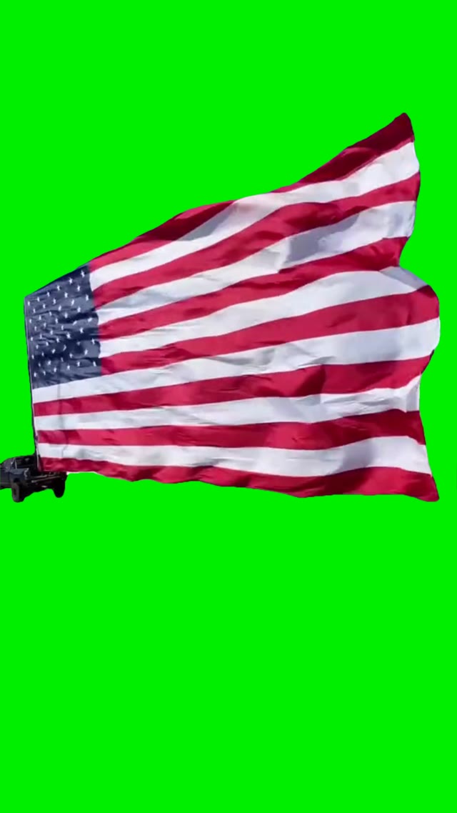 American flag green screen