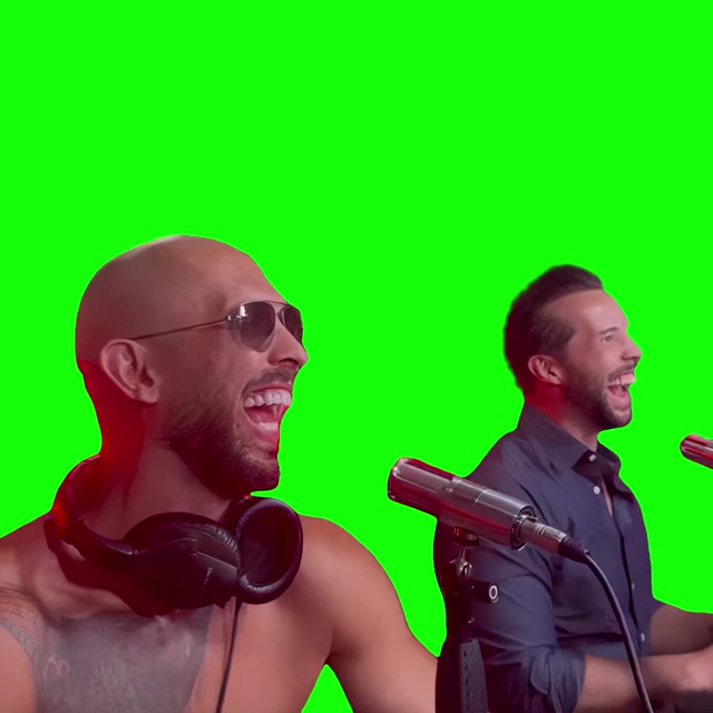 Andrew Tate and Tristan Tate Laughing green screen