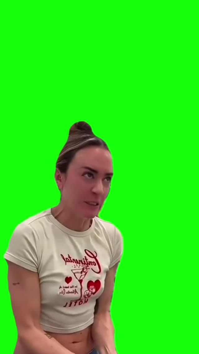 Angry lady green screen