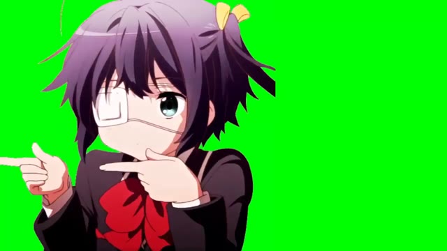 Anime Girl Rikka Takanashi green screen