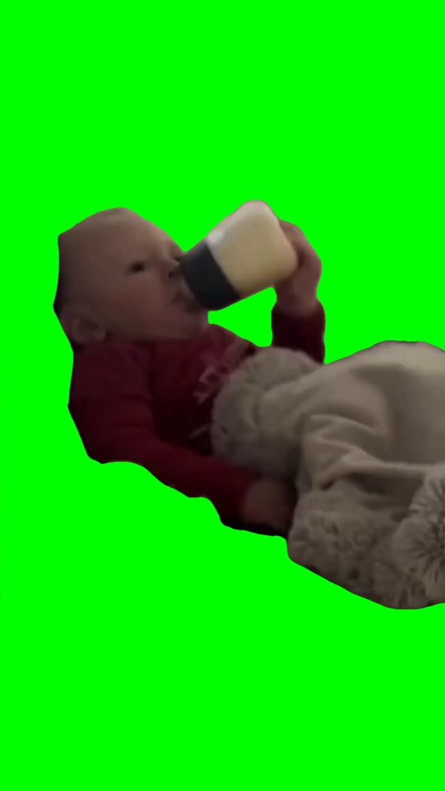 Annoyed baby green screen