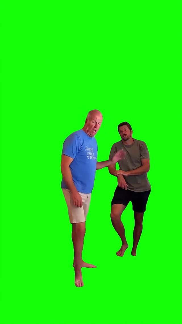 Arguing with dad green screen