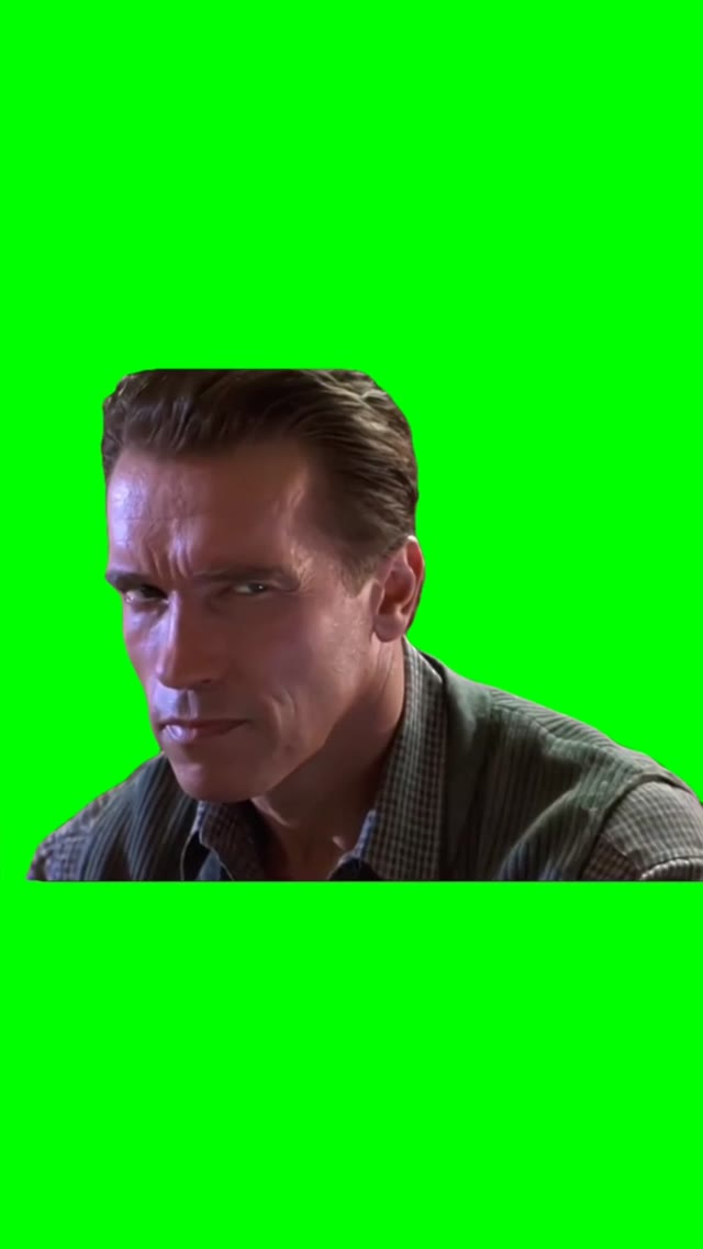 Arnold staring green screen