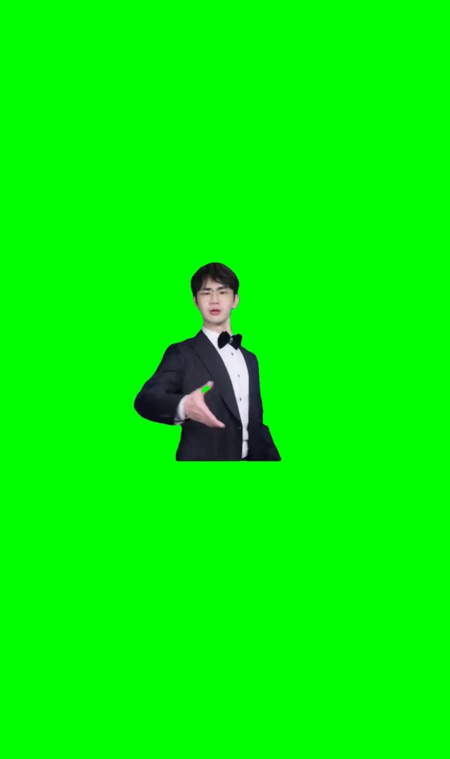 Asian guy singing green screen