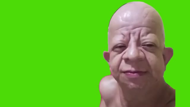 Bald Wrinkly Guy Is Excited For Food green screen