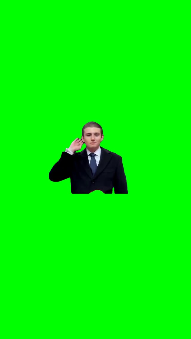 Barron trump listening green screen