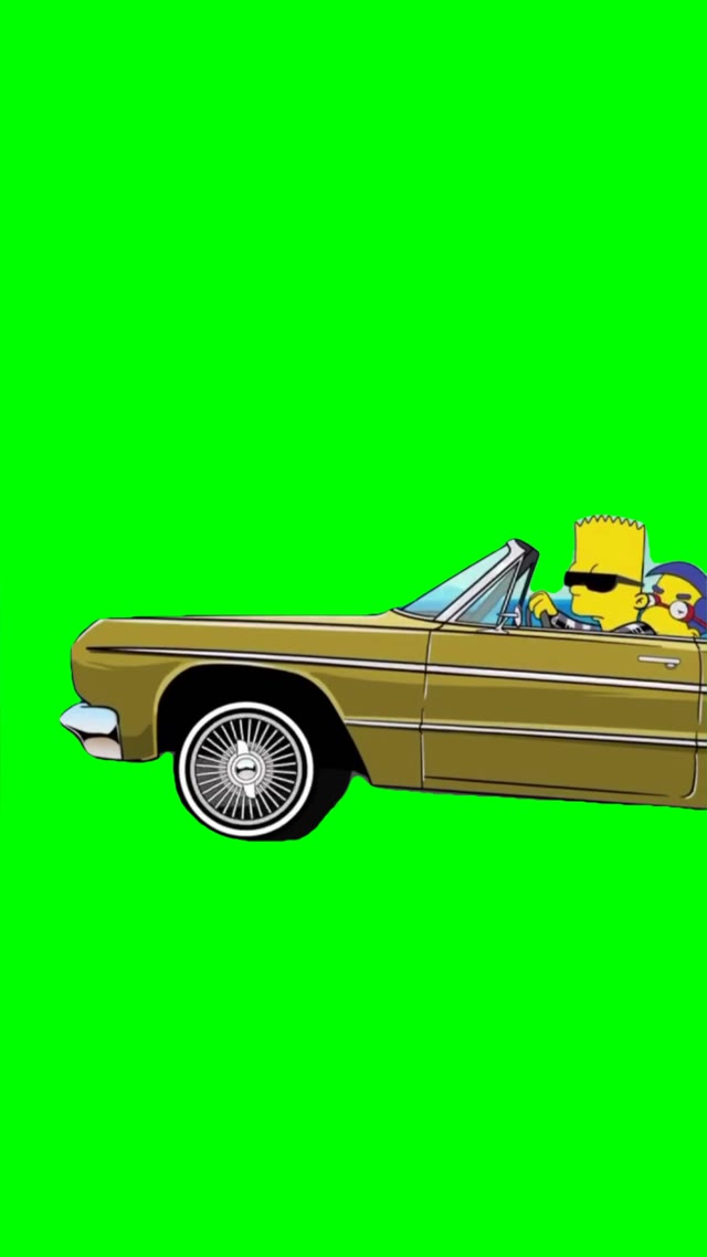 Bart n buddies cruising green screen