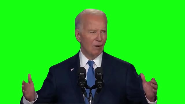 Biden Saying Ladies and gentleman president putin green screen