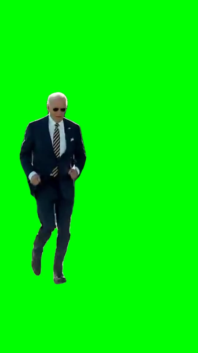 Biden jogging green screen