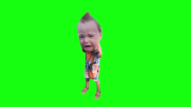 Big baby face green screen