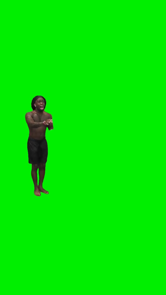 Big dude tryna shower with Kai green screen