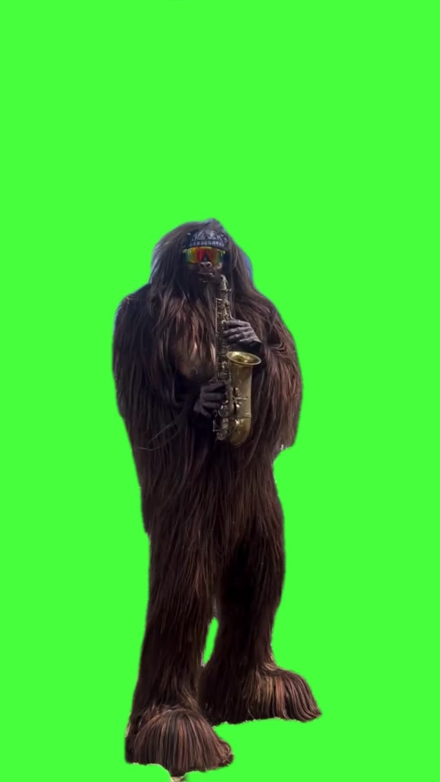Big foot saxophone green screen