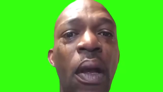 Black Guy Crying green screen