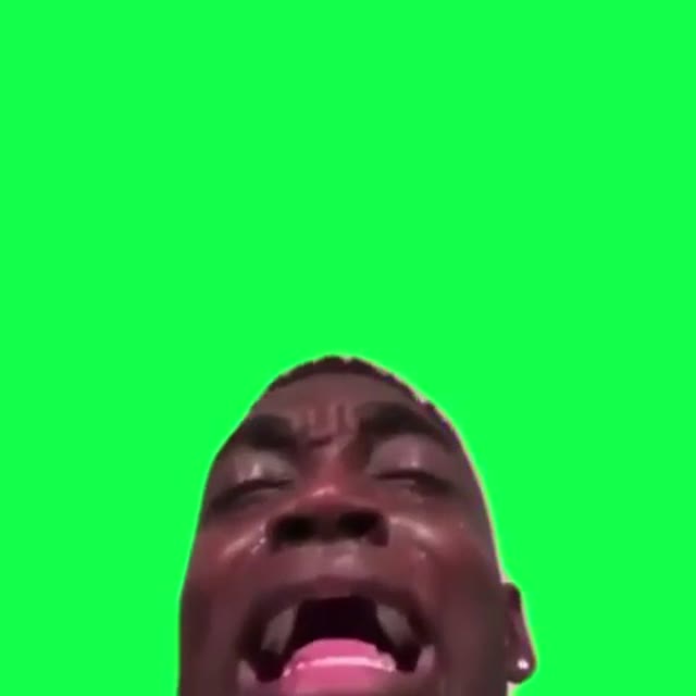 Black guy crying green screen