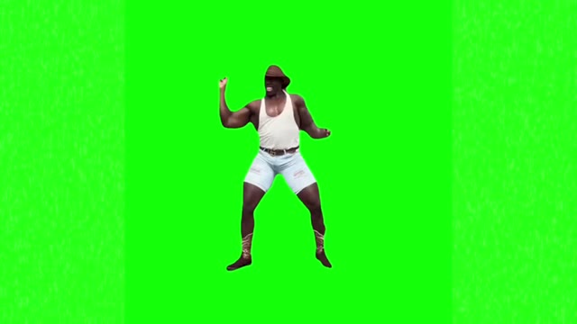 Black man dancing green screen