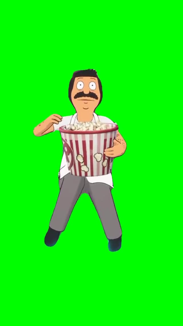 Bob Eating Popcorn  green screen