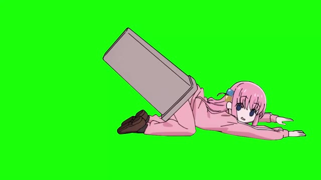 Bocchi The Rock Garbage can Hitori green screen