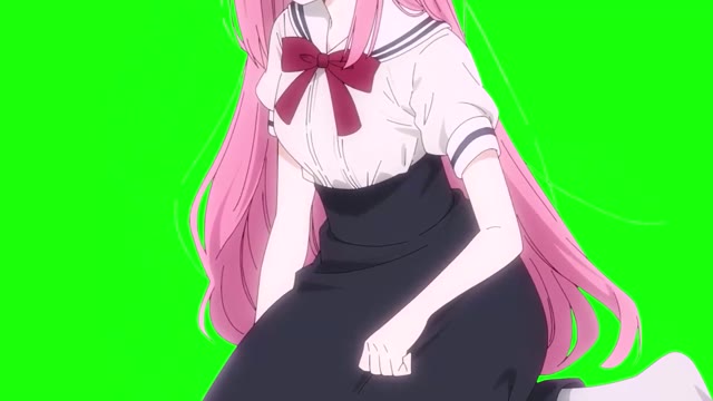 Bocchi The Rock New Clothes Hitori green screen