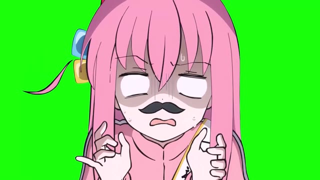 Bocchi The Rock Shivering Hitori green screen