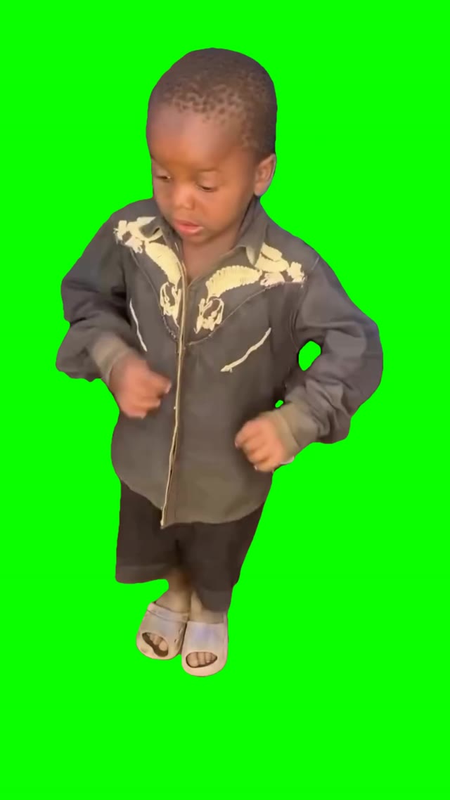 Boy dancing green screen