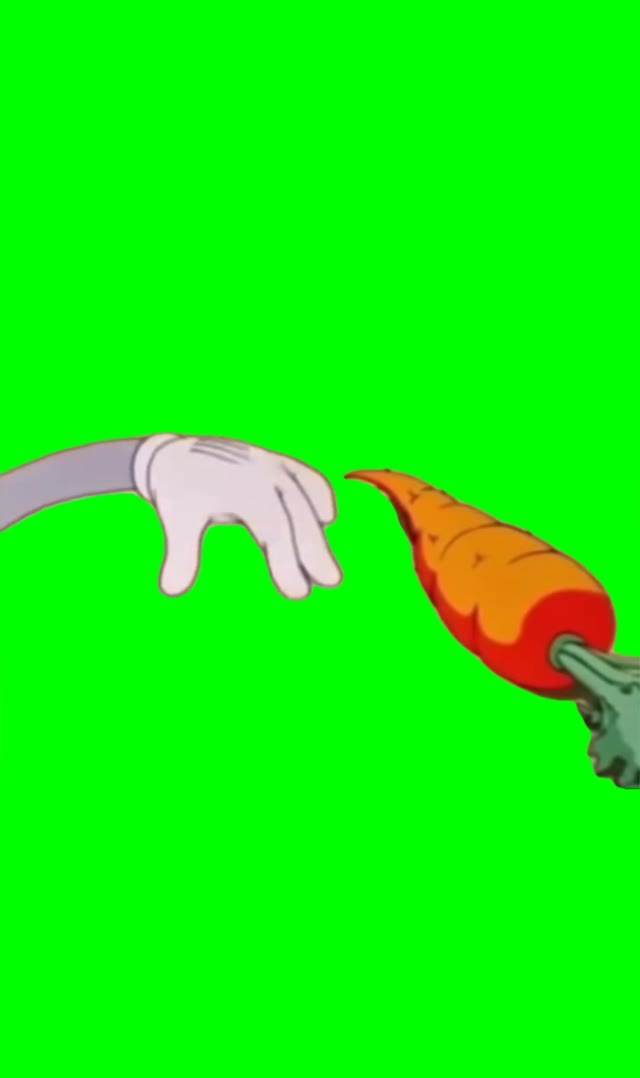 Bugs bunny Touching Carrot green screen