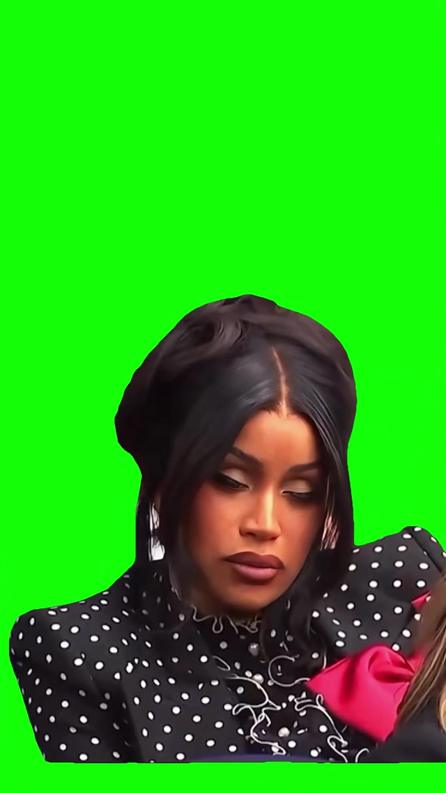 Cardi B falling asleep in court green screen
