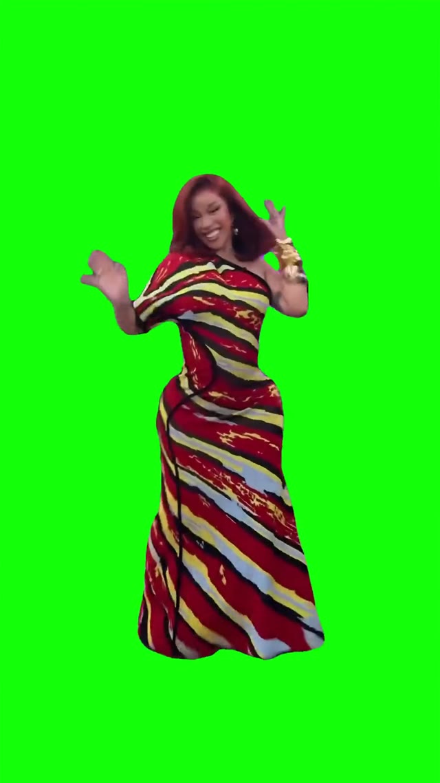 Cardi B intro dance  green screen