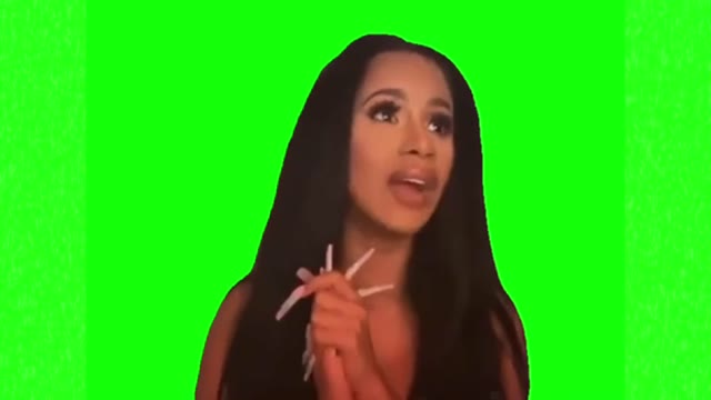 Cardi B omg what is that green screen