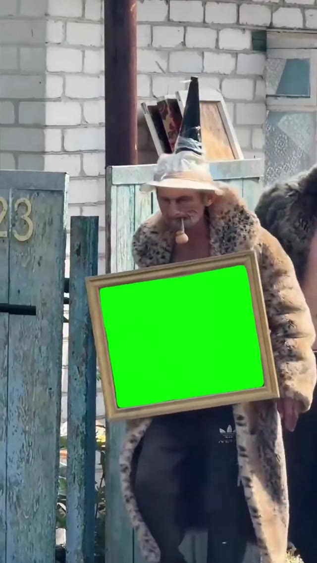 Carrying painting green screen