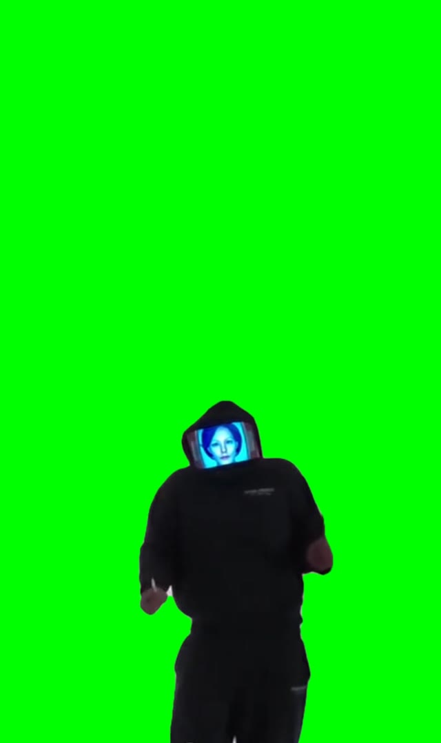 Cassandra Screen Face Robot green screen