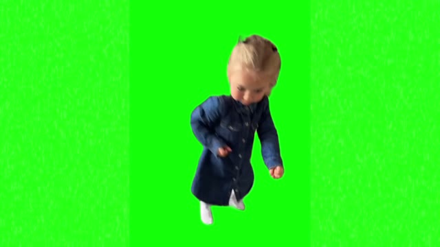 Chicken dance from soft to hard rock green screen