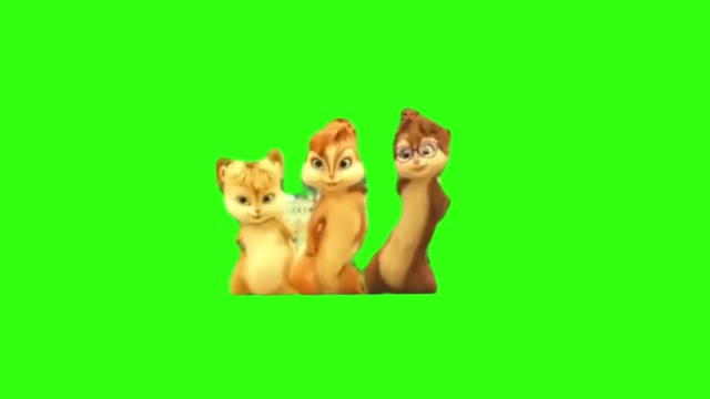 Chipmunk girls dancing green screen