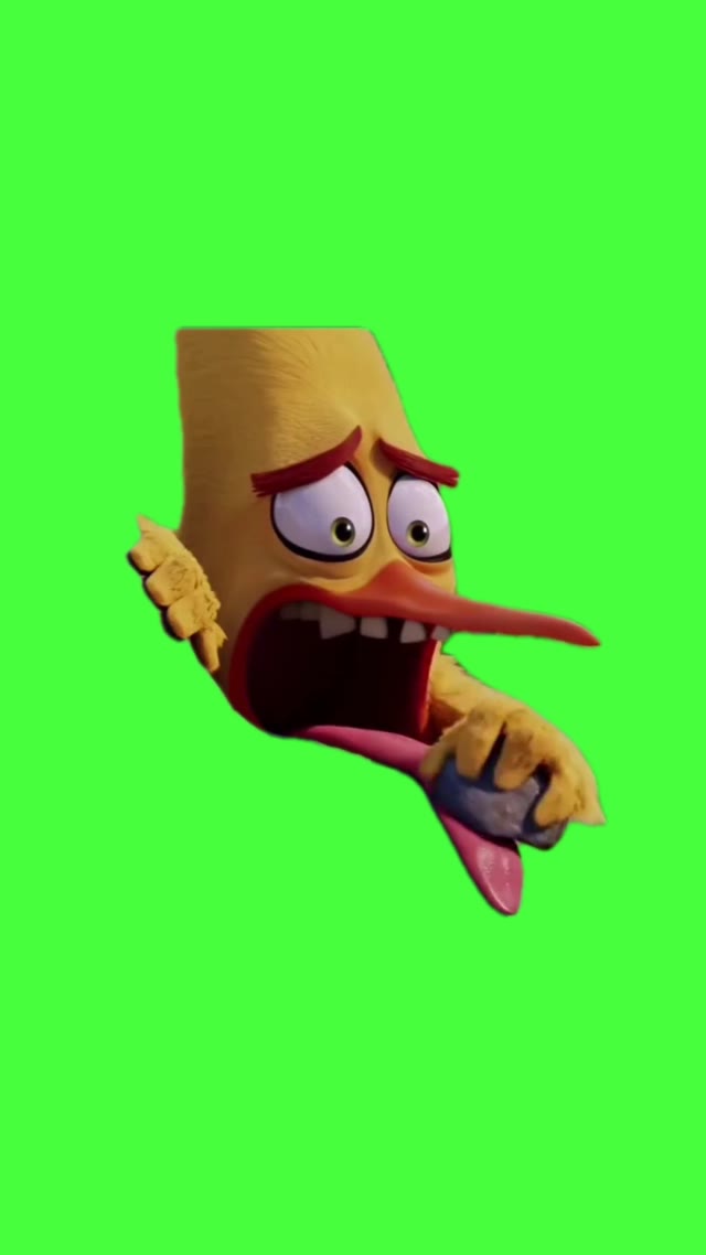 Chuck cleaning tongue green screen