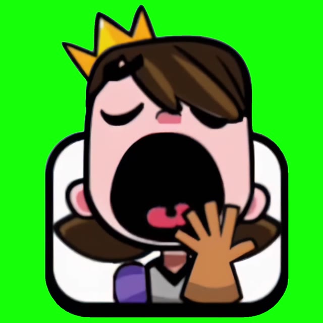 Clash Royale Princess Yawning Emote green screen