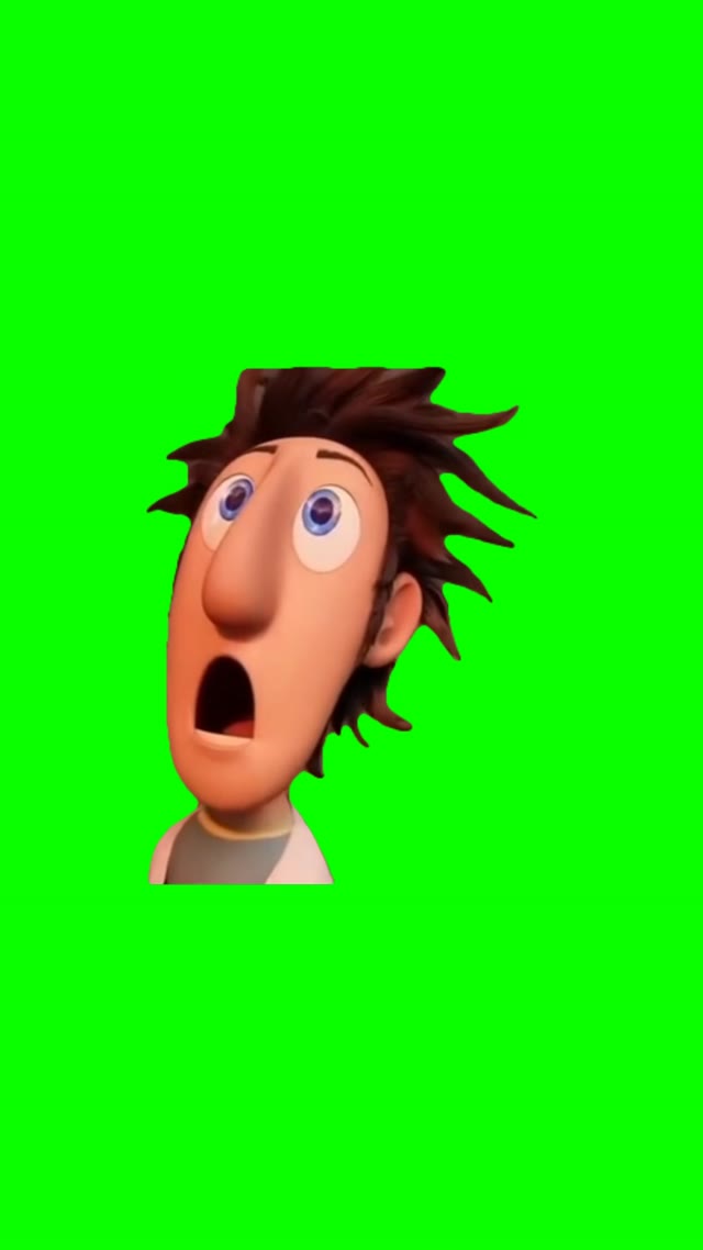 Cloudy chance Meatballs Suprised green screen