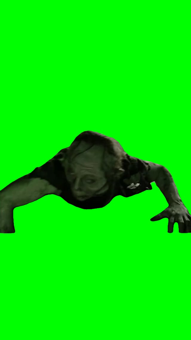 Crawling out green screen