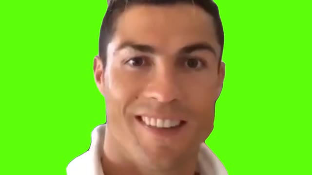 Cristiano Ronaldo drinking green screen