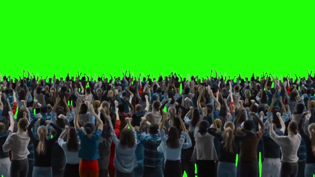 Crowd cheering green screen