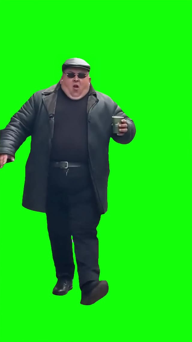 Dad boss with coffee green screen