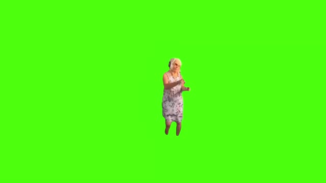 Dancing grandma  green screen