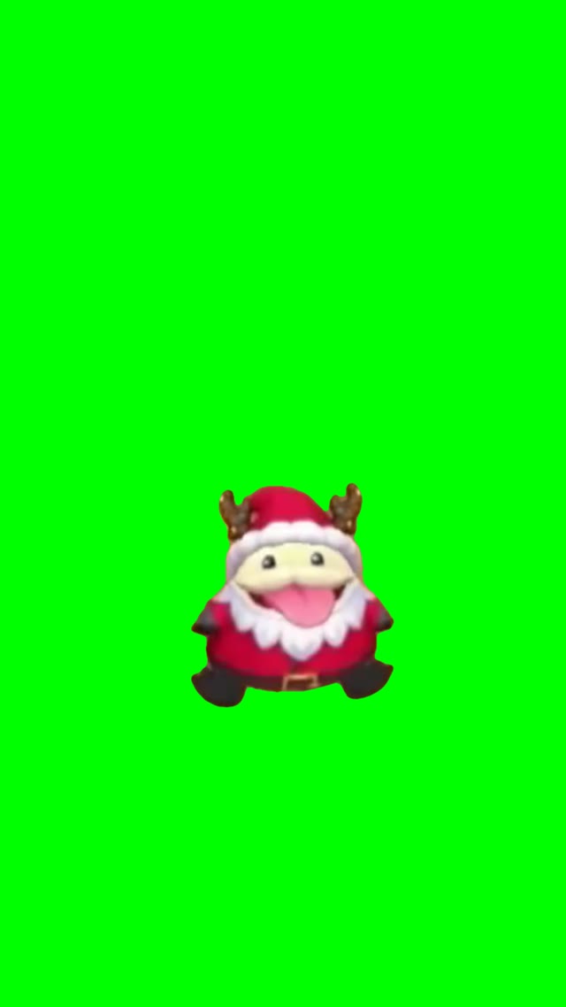 Dancing mini Santa green screen