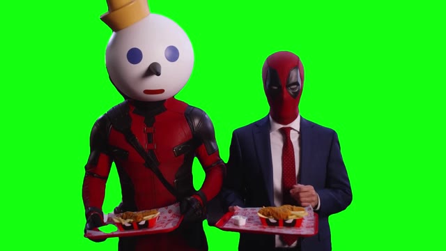 Deadpool jack in the box green screen