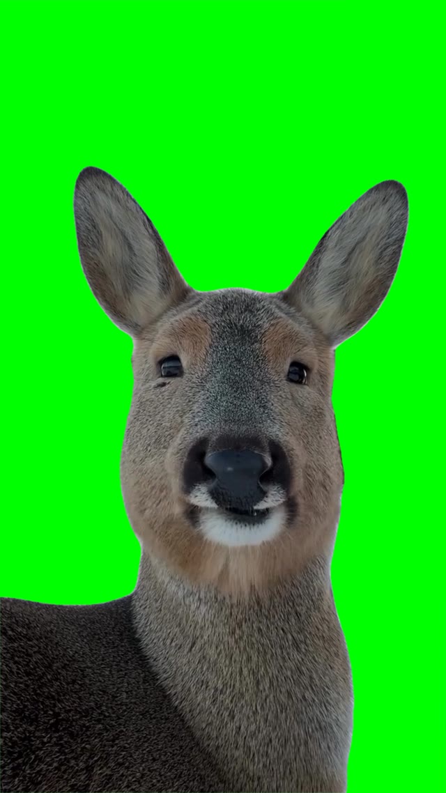 Deer chewing green screen