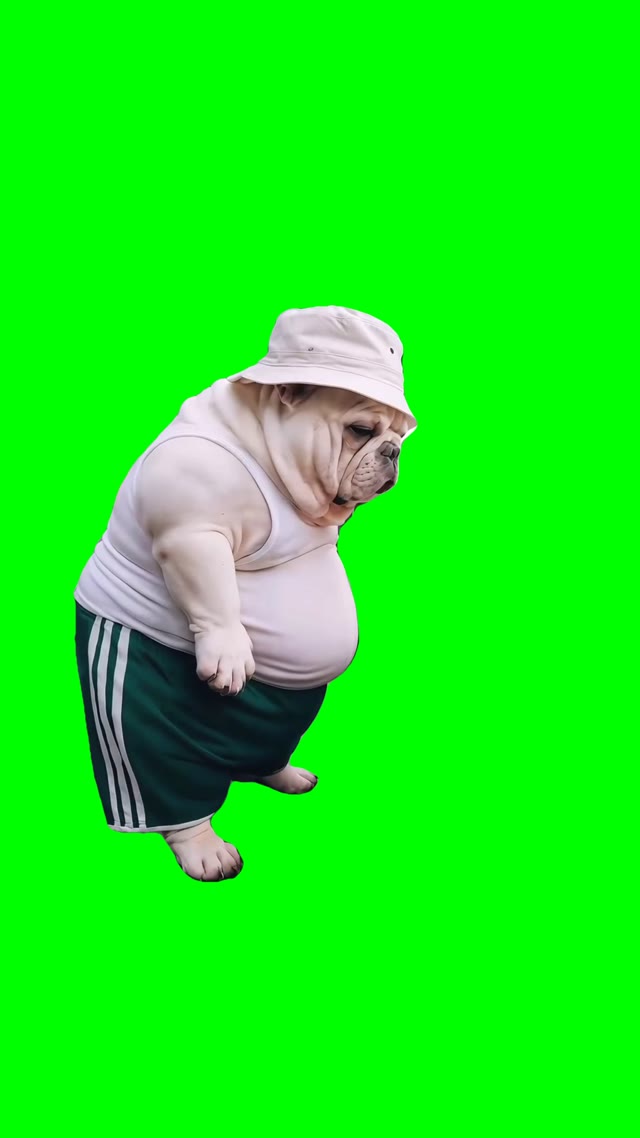 Dog dad shopping green screen