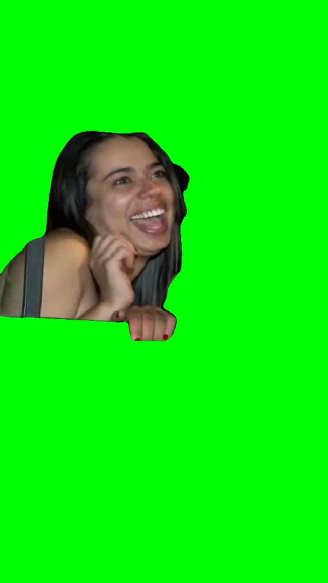 Drunk girl haha green screen