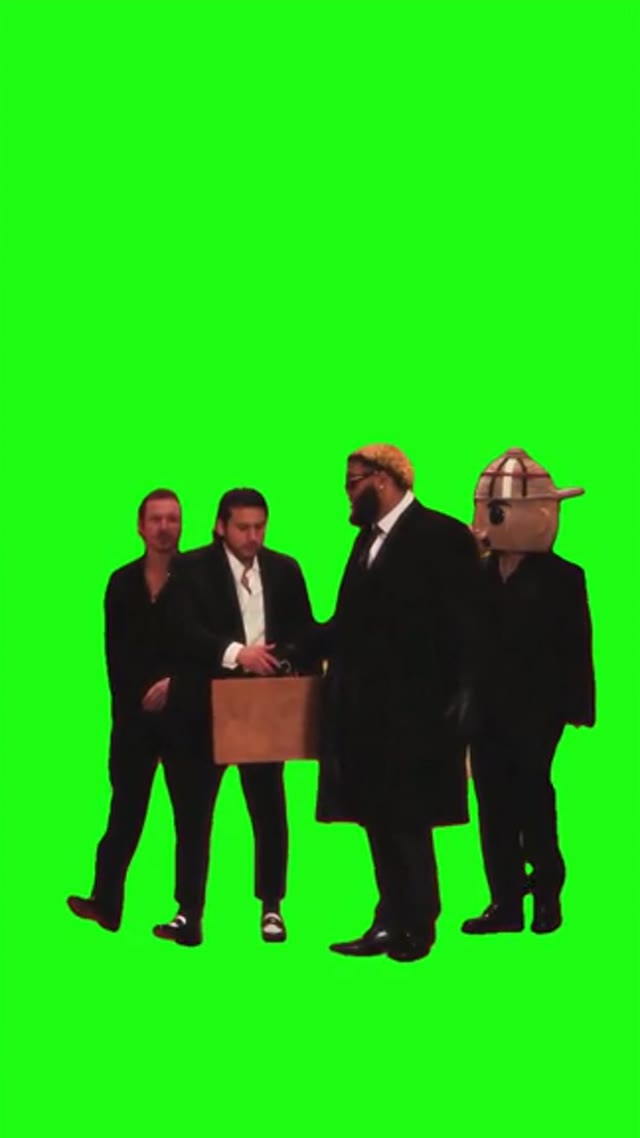 Druski and gang walking  green screen