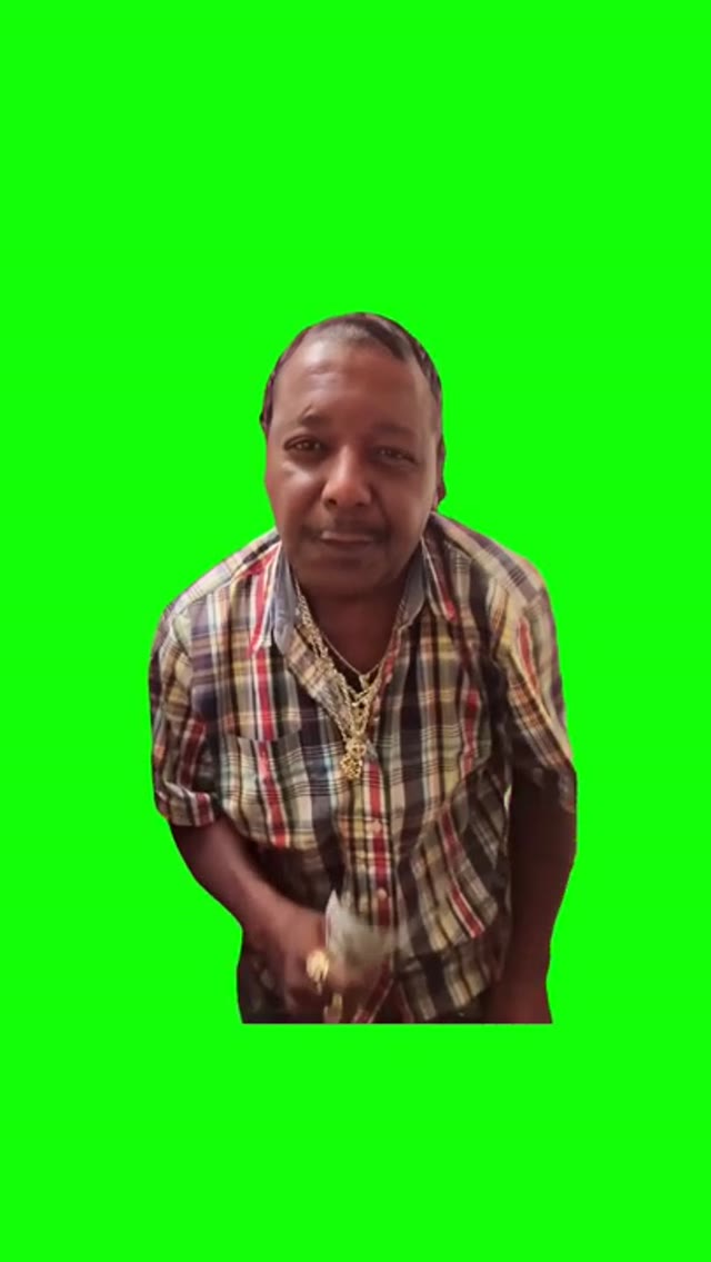 Dude showing off his money and moves  green screen