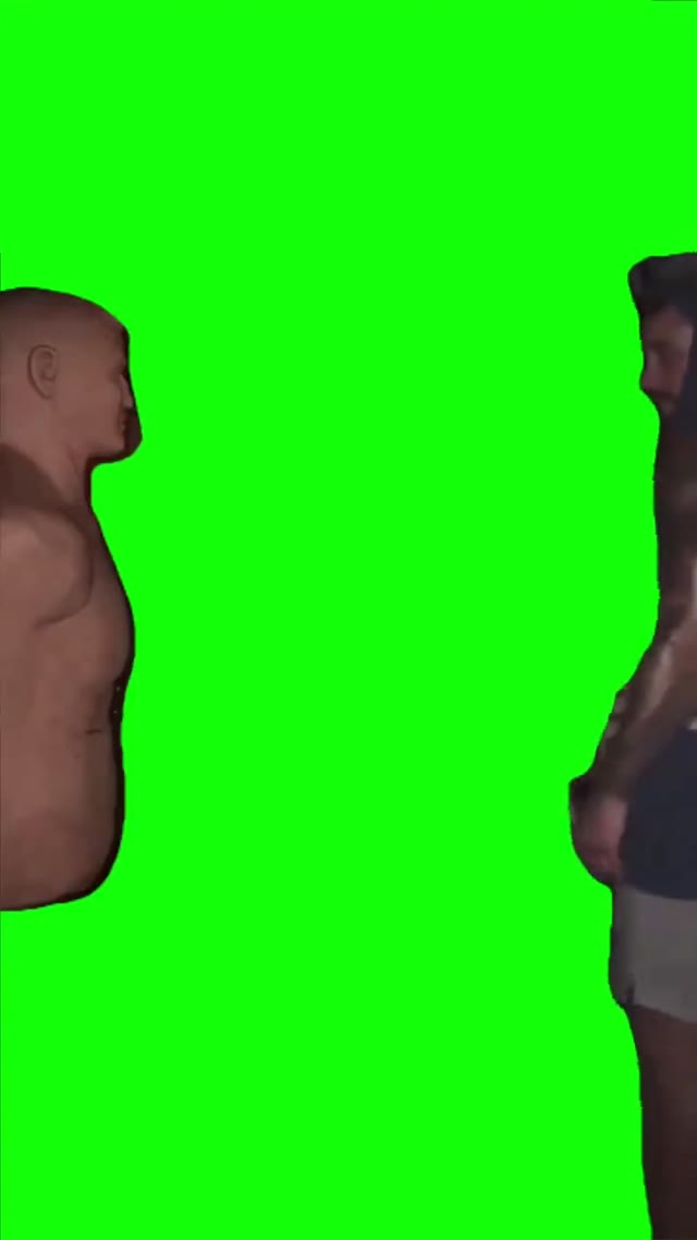 Dummy gets slapped green screen